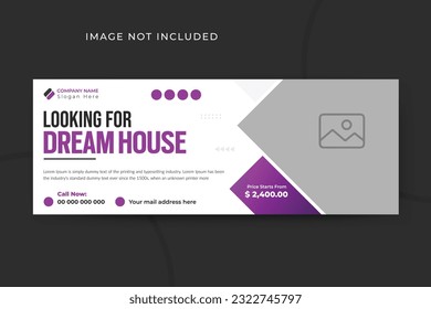 Real estate house property timeline cover banner template svg