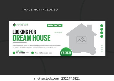 Real estate house property timeline cover banner template