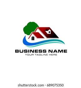 real estate house roof logo