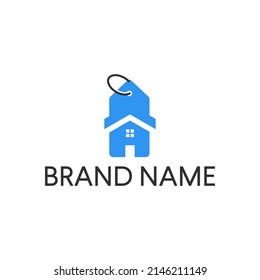 Real Estate House Sale Price Tag Vector Abstract Illustration Logo Icon Design Template