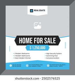 Real estate house sale property business promotional social media post design, instagram post, facebook post, square web banner design template