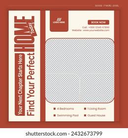 Real estate house sale or rental social media post or instagram post design template.