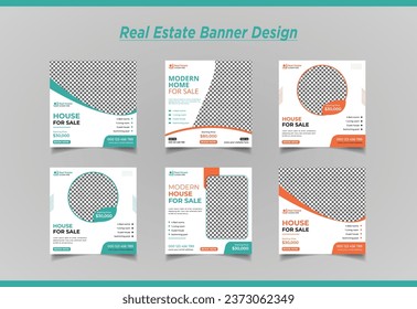 Real Estate house for sale social media post design package, Instagram post, facebook post design