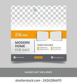 Real estate house for sale social media post square flyer template