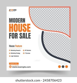 Real estate house sale social media post or square web banner. Business social media post.