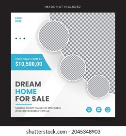 Real Estate House Social Media Post Or Square Web Banner And Flyer Template