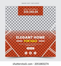 Real Estate House Social Media Post Or Square Web Banner And Flyer Template