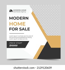 Real estate house social media post or square banner template