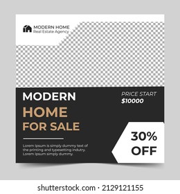 Real estate house social media post or square banner template