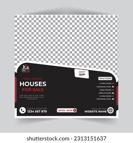 Real estate house social media post design template