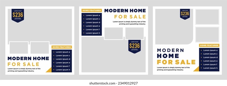 Real estate house social media post or square banner template