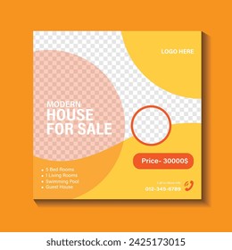 real estate house social media instagram post or web banner template