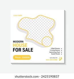 real estate house social media instagram post or web banner template
