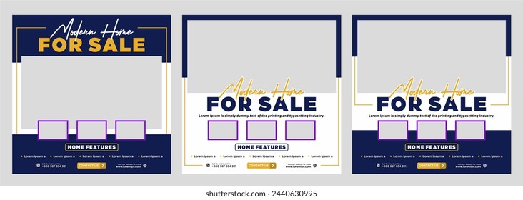 Real estate house social media post or square banner template
