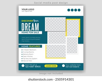 Real estate house social media post design template