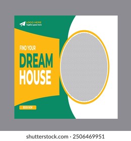 Real estate house social media instagram post or web banner template