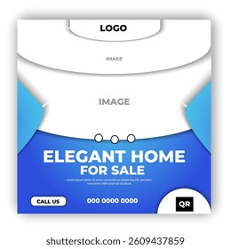 Real estate house social media post or square banner template