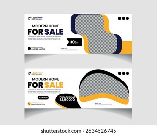 Real estate house Social Media Design. Real Estate Facebook Cover Template design set 
