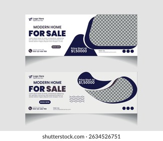 Real estate house Social Media Design. Real Estate Facebook Cover Template design set 