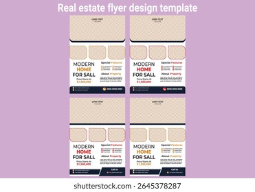 Real estate house social media post or square banner template. 
Real estate home sale flyer template. Real Estate Flyer Design fully editable design 
