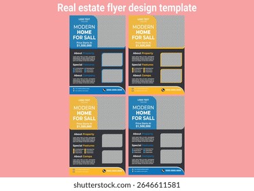 Real estate house social media post or square banner template. 
Real estate home sale flyer template. Real Estate Flyer Design fully editable design 
