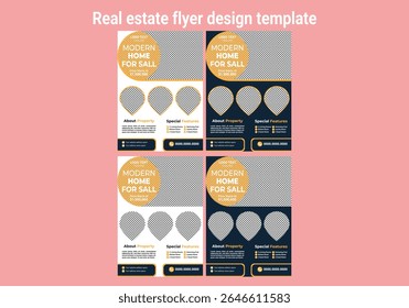 Real estate house social media post or square banner template. 
Real estate home sale flyer template. Real Estate Flyer Design fully editable design 

