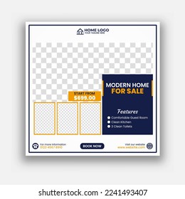 Real estate house square social media post template