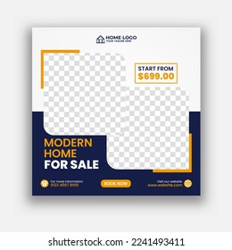 Real estate house square social media post template