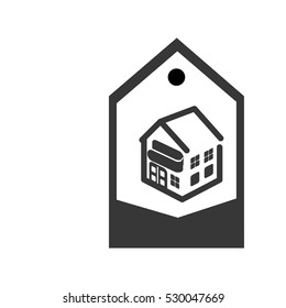 real estate house in tag vector illustration design