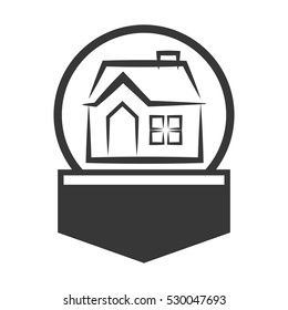 real estate house in tag vector illustration design