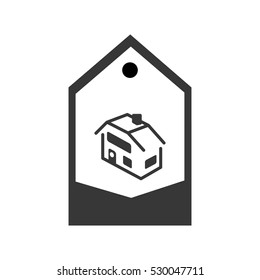 real estate house in tag vector illustration design