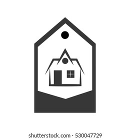 real estate house in tag vector illustration design