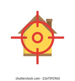 Real estate house target icon design template vector illustration