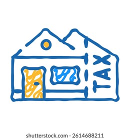 real estate house tax doodle icon sketch vector. real estate house tax sign. isolated symbol illustration
