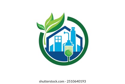 Real estate house with tree company business logo pro Vector