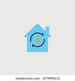 real estate house value vector icon dollar sign