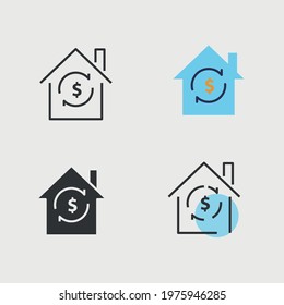 real estate house value vector icon dollar sign