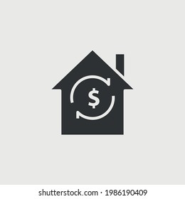 real estate house value vector icon dollar sign