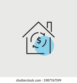 valor de la vivienda vectorial icono dólar