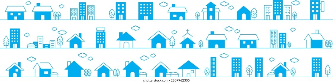 Real estate houses building Vector illustration.