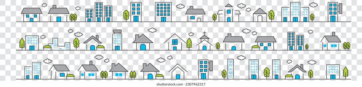 Real estate houses building Vector illustration.