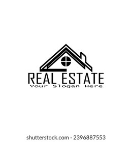 real estate housing apartment hotel logos. real estate development company logotype. minimalist real estate housing logo.