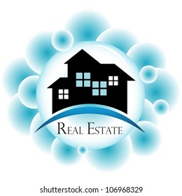 Real estate housing bubble design concept.
