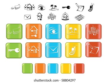 real estate icon /button/ set