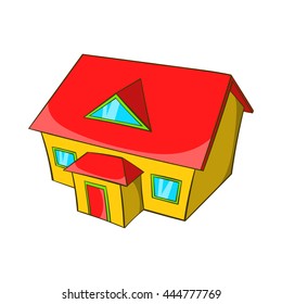 Real estate icon in cartoon style isolated on white background
