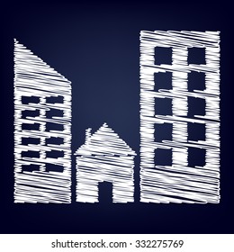 Real estate icon with chalk effect  