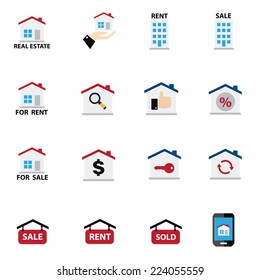 Real estate icon in flat design