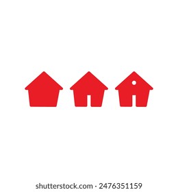 Real estate icon. Home symbol. Flat design style eps 10. Home button icon collection with red base color. Graphics property illustration design elements