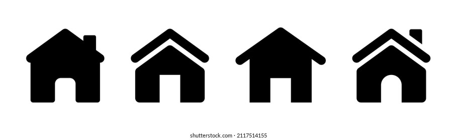 Real Estate Icon. House Icon Set. Home Symbol In Glyph. Real Estate Illustration. House Sign In Solid. Home Vector. Stock Illustration