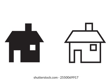 Icono de bienes raíces. Conjunto de iconos de la casa. Símbolo casero en glifo. Ilustración inmobiliaria. Casa Iniciar sesión sólida. Vector casero. Ilustración de stock